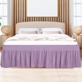 thumbnail image 2 of PiccoCasa Polyester Brushed Bed Skirt with Elastic Dust Ruffles 16" Drop, King Light Purple, 2 of 9