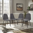 thumbnail image 2 of Homy Casa Set of 4 Armless Upholstered Side Chairs for Living Room Bedroom Reception, Grey Fabric, 2 of 10
