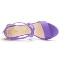 thumbnail image 4 of BLISSFUL STEP Women's Solid Color Open Toe Cross Strap Mid Chunky Heel Sandals, 4 of 6