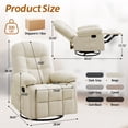 thumbnail image 2 of Korser Manual Swivel Rocker Recliner Chair for Living Room,Small Recliner Sofa for Small Spaces,Linen Fabric,Beige, 2 of 7