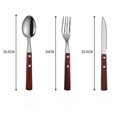 thumbnail image 5 of 6pcs/set Stainless Steel Cutlery Set With Wood Handle Holder Fork Spoon Knife Set Kitchen Dinnerware, 5 of 5