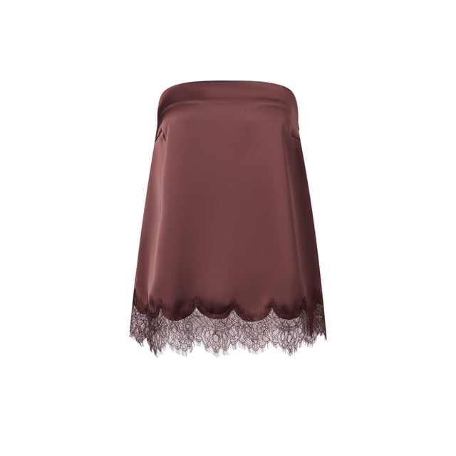 Argulvti Women Lace Hem Tube Tops Summer Strapless Solid Color Bandeau Tops Loose Fit Shirts