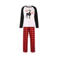 thumbnail image 1 of FOCUSNORM Christmas Reindeer Raglan Tops and Plaid Trousers Parent-child Pajamas, 1 of 9