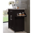thumbnail image 4 of Pemberly Row Kitchen Island Rolling Cart with Spice and Towel Rack in Chocolate Gray, 4 of 8
