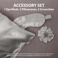 thumbnail image 2 of Swift Home 6-Piece Satin Pillowcase Gift Set with Eye Mask and Scrunchies, Sliver, 2 of 5