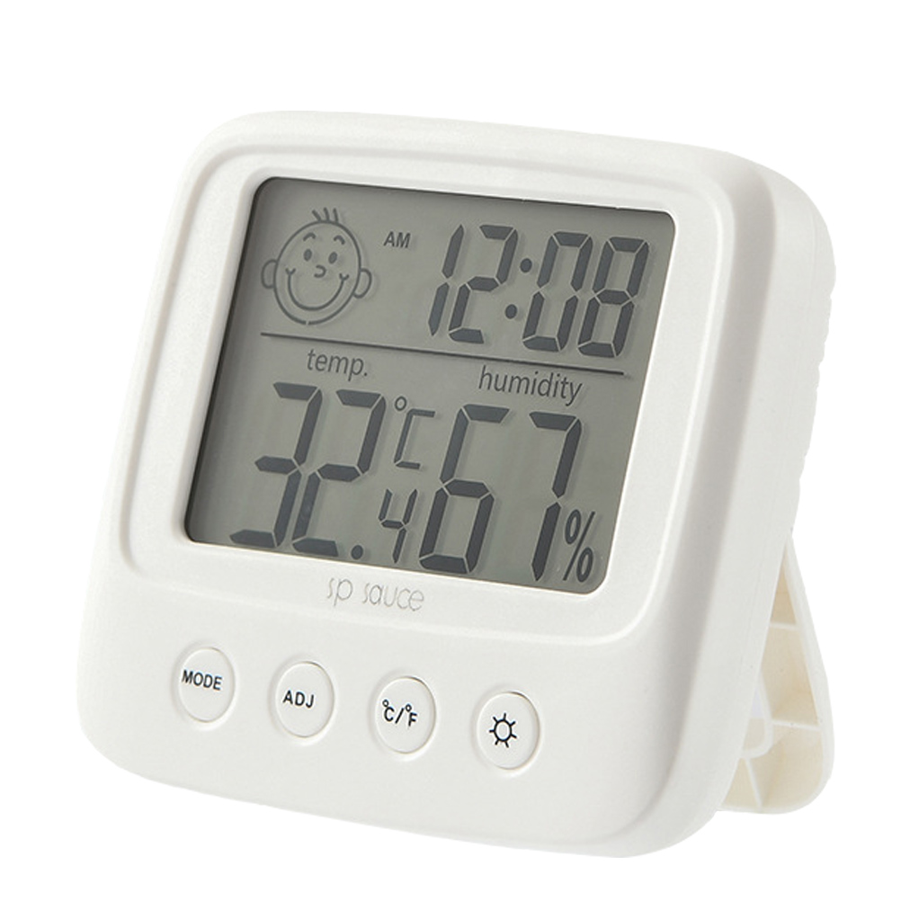 Digital Display Thermometer for Home Use Compact White ABS Material Easy to Stand or Hang 7.8 Inch