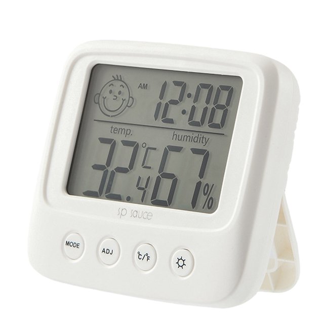 Thermomètre d'affichage numérique pour usage domestique Compact White ABS Matériel facile à tenir ou à accrocher 7.8 1 cm