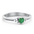 thumbnail image 1 of Birthstone Heart Ring with Shoulder Accents - Emeral (May), 1 of 4