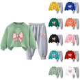 thumbnail image 1 of Pisexur Ensemble 2 Pcs pour Bébé Filles Garçons Automne Hiver Mode Décontractée Polaire Manches Longues Col Rond Chandails en Molleton et Pantalons Vêtements de Détente Imprimé Mignon Ensemble de Survêtement pour Enfants 3-8 Ans, 1 of 4