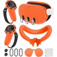 thumbnail image 1 of Silicone Cover Set Compatible with Oculus/Meta Quest 3 Accessories, Touch Controller Grips Cover, VR Shell Cover, Facial Interface Cover, Protective Lens Cover, Tempered Glass Lens Caps, 1 of 6