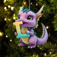 thumbnail image 1 of Fridja Personalized Dinosaur Christmas Ornament 26 Letters Hanging Pendant Ornaments 2024 Plastic Initial Monogram Xmas Tree Decorations with Hanging Rope Unique Customized Fun Gift for Kids (L), 1 of 4