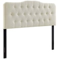 thumbnail image 1 of Modway Annabel Tufted Button Linen Fabric Upholstered Queen Headboard in Ivory, 1 of 5