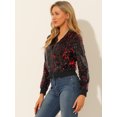 thumbnail image 4 of INSPIRE CHIC Blouson Bomber Court à Paillettes pour Femme à Manches Longues avec Fermeture Éclair pour Fête, 4 of 6