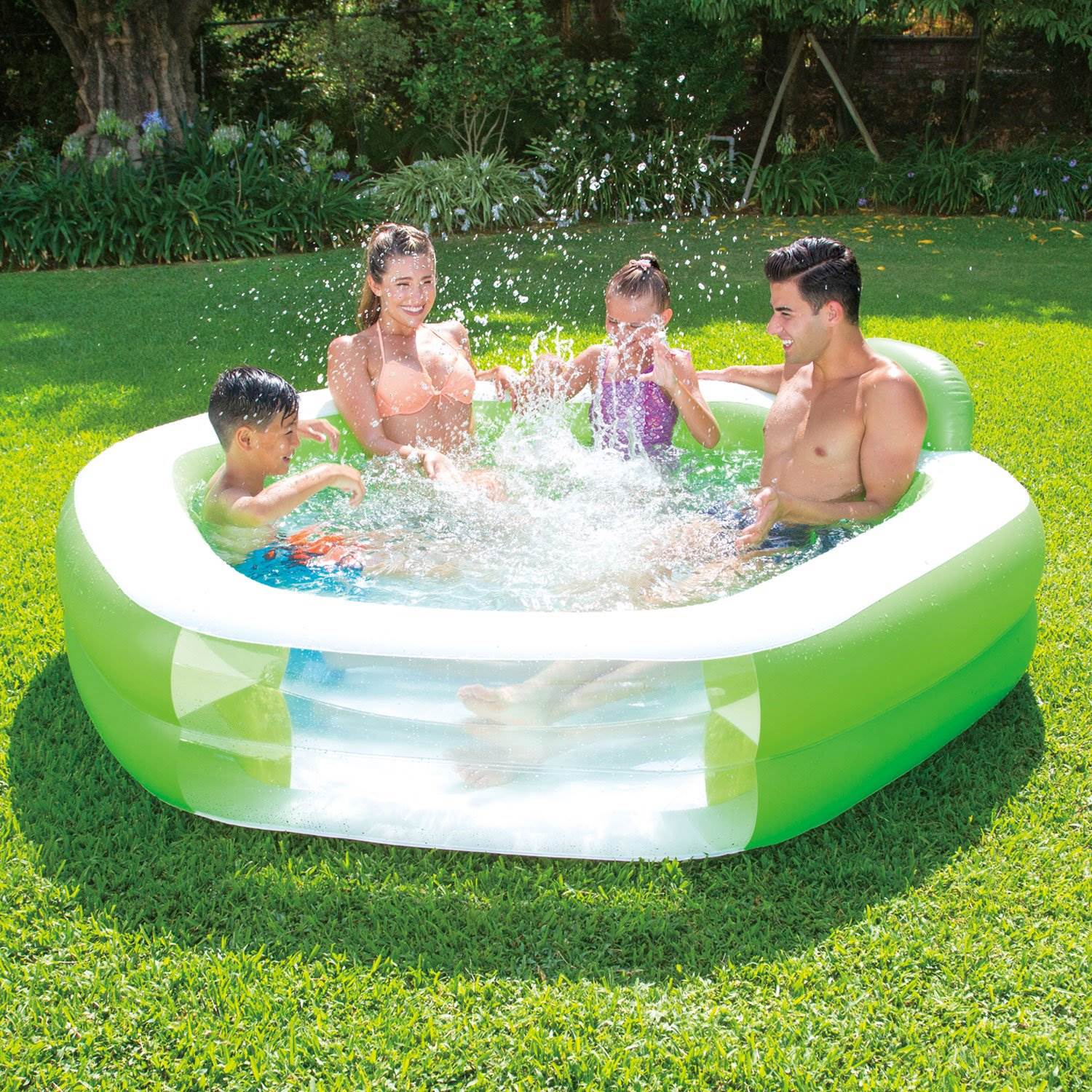 Summer Waves 80in x 18in Inflatable Hexagon Swimming Pool w/ Cup