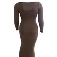 thumbnail image 3 of Robe Longue pour Femmes Manches Longues Col Slim Robe Décontractée Unie, 3 of 6