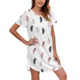 thumbnail image 1 of Ketyyh-chn99 Ensemble de Pyjama Femme T-Shirt de Nuit à Manches Courtes Imprimé Col Rond Mignonne Nuisette Confortable Robe de Nuit Blanc,P, 1 of 5