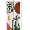 thumbnail image 2 of Bohemian Mid Century Small Stall Shower Curtain Simple Abstract Arch Leaf Moon Green Gold Fabric Chic Modern Decor for RV or Compact Bathrooms Waterproof Polyester with Hooks (36"x72), 2 of 6