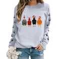 thumbnail image 3 of WEAIXIMIUNG Chandail Court Grande Taille Noël Surdimensionné Femmes Manches Longues Col Rond Chandails Imprimé Poulet Léger Ample Chandails Haut, 3 of 5