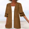thumbnail image 2 of PENGXIANG Cardigan Ouvert pour Femmes Manches Courtes Léger Habillé Veste Décontractée d'Automne, 2 of 5
