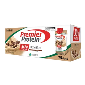 Premier Protein High-protein Café Latte Shake, 18 × 325 mL