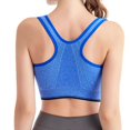 thumbnail image 4 of FYEGRE Sports Bras for Women Full Support Front Zip Closure Compression Bras Post Surgery Wireless Racerback Sport Brassiere Blue XXXXL, 4 of 4