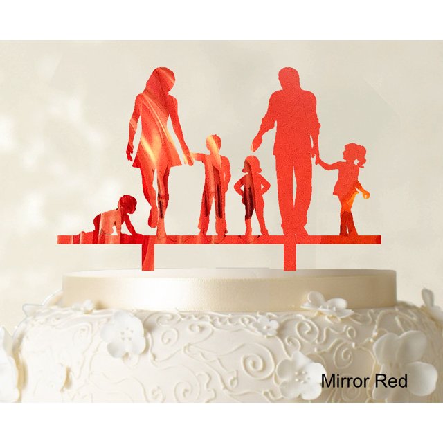 Personalized Family Cake Topper Custom Silhouette Wedding Cake Topper Cake Decorations Option Available 6-7 Inches Wide