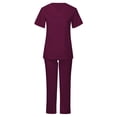 thumbnail image 1 of EQWLJWE Nurse Scrubs Uniform Womens Scrubs for Women Set Clearance Nurse Scrubs Costume Women's Cool Stretch V-Neck Top and Cargo Pant Set Plus Size Halloween Scrubs, 1 of 6