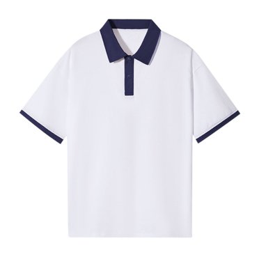 FhsagQ Men's Shirts Men Shirts Tops Cotton Super Fit Men'S off Shoulder Color Shirt Pure Cotton Loose Short Sleeve Lapel T Shirt Ironing Logo Mens Shirts White Super Fit Men Shirts Trunks White L