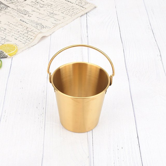 Stainless Steel Small Portable Ice Bucket With Handles Chip Cup Snack Bucket