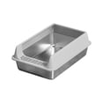 thumbnail image 1 of Grey Grey Stainless Steel Cat Litter Box Semi Enclosed Top Entry Design High Sided To Prevent Scatter For Large Cats Or Obese Pets Easy To Clean, 1 of 6