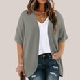 thumbnail image 2 of Plebaso Womens Plus Size Cardigan Short Sleeve Summer Cardigans Open Front Casual Blouses with Pockets, 2 of 7