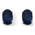 thumbnail image 1 of 14K White Gold Sapphire Earrings, 1 of 2