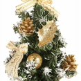 thumbnail image 3 of POINTERTECK Mini Sapin de Noël Artificiel de Table de 15,7 Pouces avec Baies Rouges Brillantes Certifiées UL Ornements Dorés Or, 3 of 7