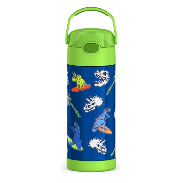 THERMOS FUNTAINER Bouteille en Acier Inoxydable à Isolation sous Vide de 14 Onces, Daring Dinos