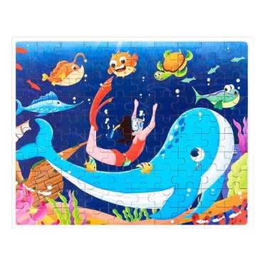 Aqestyerly 100 Puzzle Pieces in Canned Box Educational Baby Puzzle Board Toys for Kids Brain Development,Early Learning Puzzle Game HWRETIE