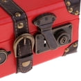 thumbnail image 3 of Esquirla Valise Rétro en Cuir et Bois pour Vêtements, Boîte de Rangement, Art pour la Maison, Rouge, 3 of 8