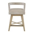 thumbnail image 3 of Madison Park Glenwood 25" Solid Wood Polyester Swivel Counter Stool in Cream, 3 of 8