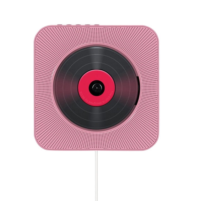 spellwife Bluetooth 4.2 Wall Mounted CD Player with Remote Control ABS Plastic Wireless Audio Boombox