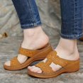 thumbnail image 1 of SMihono Sandals Womens Summer Plus Size Summer Ladies Fashion Open-toe Flower Embroidered Sandals Slipper On Clearance, 1 of 4