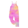 thumbnail image 4 of MIASHUI Girls Tie Dye Rompers Sleeveless Spaghetti Straps Jumpsuits Comfy Loose Trousers,Pink,5-6 Years, 4 of 5