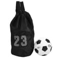 thumbnail image 4 of Basketball Football Soccer, Exercising Mesh Backpack Borsa Basket Training Bambino Shoulder Drawstring Bag Black, 4 of 8