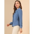 thumbnail image 4 of INSPIRE CHIC Blouse de Travail pour Femme à Col Peter Pan, Manches Bouffantes, Chemise Boutonnée, 4 of 6