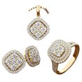 thumbnail image 1 of XZNGL Diamond Ring Ladies Fashion Diamond Ring Necklace Earrings Three-Piece Set, 1 of 8