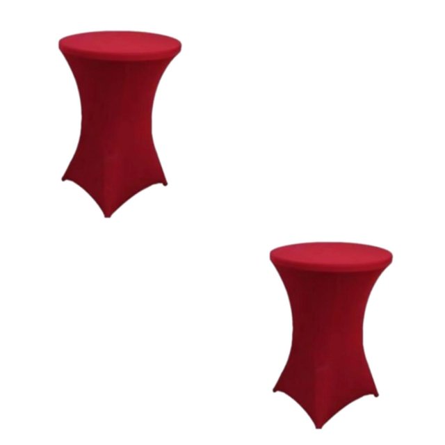 Decodeary Easy Wash Hôtel Mariage Fête Table Couverture Stretch Nappe Ronde pour Montage 2Set Rouge Environnement