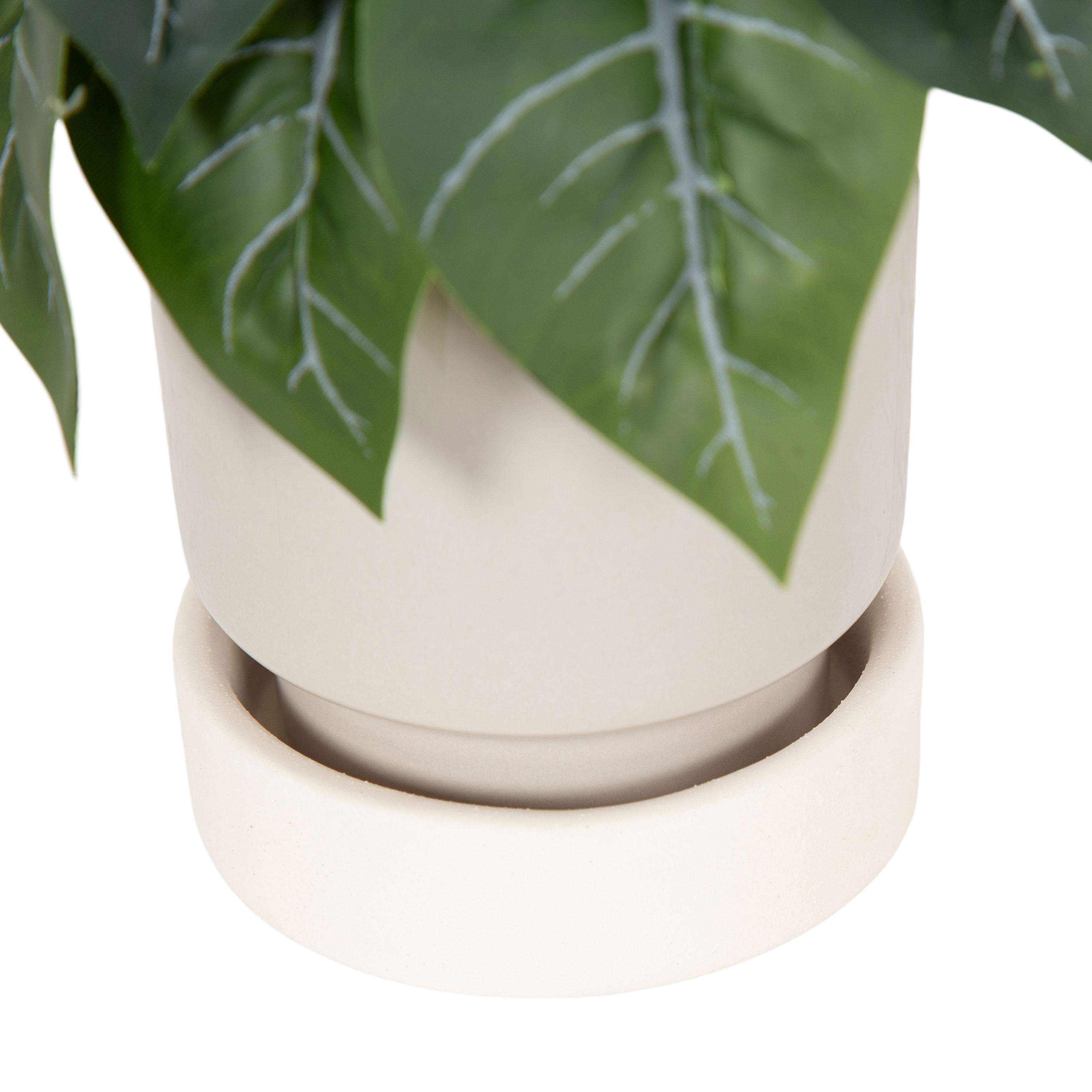 Plante artificielle avec feuillage panaché de 17,78 de hauteur dans un pot en céramique à deux tons de DesignOvation