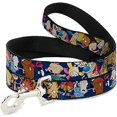 thumbnail image 1 of Dog Leash Nick 90s Rewind 16 Character Poses Navy Blue 6 Feet Long 1.5 Inch Wide, 1 of 5