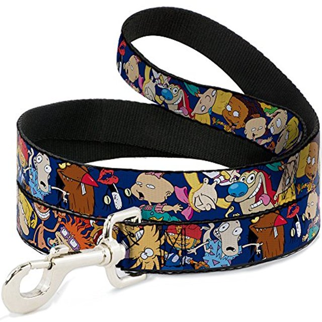 Dog Leash Nick 90s Rewind 16 Character Poses Navy Blue 6 Feet Long 1.5 Inch Wide