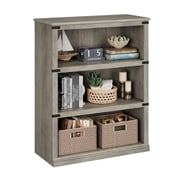 Cherish 3 Tier Bookcase Modern Book Shelf with Storage Low Retro Open Display Bookshelf Grey