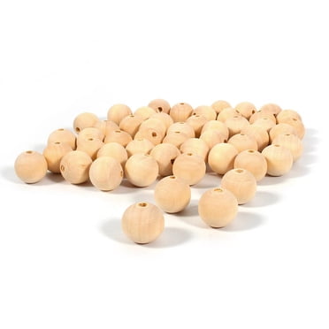 WALFRONT TOPINCN 100 Pcs Perles Entretoises Rondes en Bois Naturelles Non Peintes Non Finies Boules de Perles en Bois,100 Pcs Perles Entretoises Rondes en Bois Naturelles Non Peintes Non Finies Boules de Perles en Bois