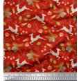 thumbnail image 1 of Soimoi Polyester Crepe Fabric Leaves & Reindeer Animal Print Fabric by Yard 52 Inch Wide, 1 of 3